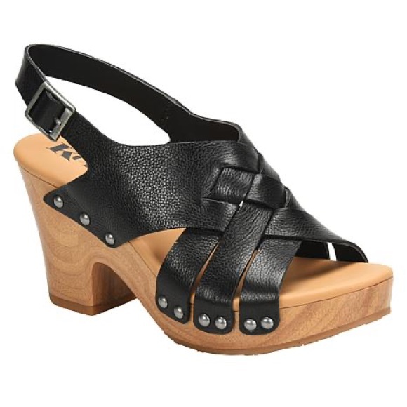 Kork-Ease Shoes - NEW  Korks Barango Wooden Block- Black Leather sz8